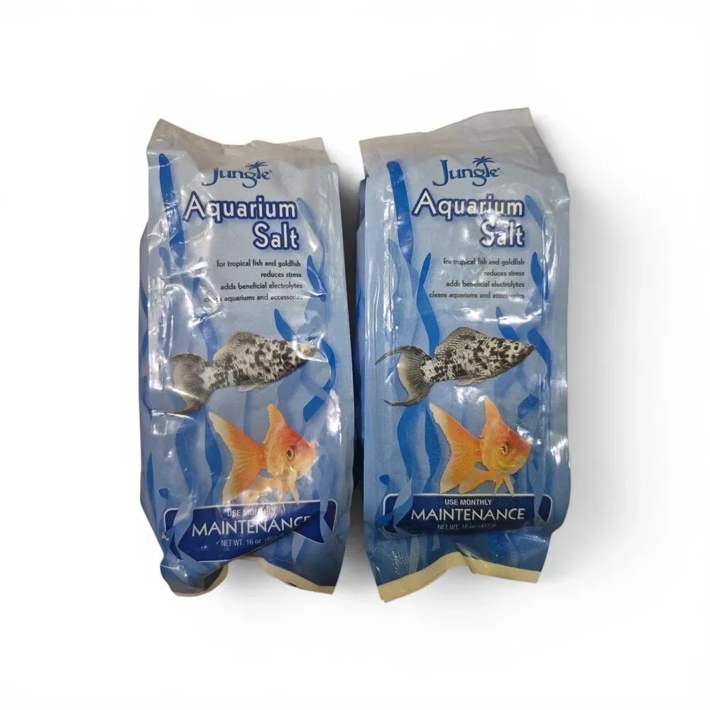 2 Pack 16 oz NEW Packages of Jungle Aquarium Salt for Tropical Fish and Goldfish